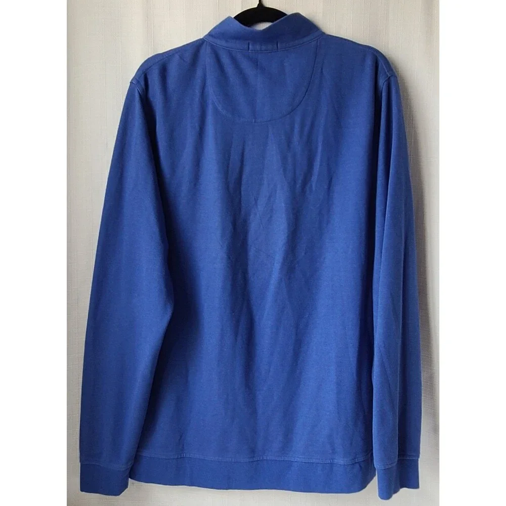 Peter Millar Mens Blue 1/4 Zip Pullover Cotton Modal Golf Sweater Performance